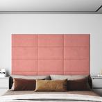vidaXL Wandpanelen 12 st 2,16 m² 60x30 cm fluweel roze, Doe-het-zelf en Verbouw, Platen en Panelen, Verzenden, Nieuw