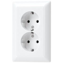 Jung 2V Wandcontactdoos + randaarde inbouw voor Y-doos, Doe-het-zelf en Verbouw, Elektra en Kabels, Stopcontact, Nieuw