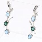 Oorbellen - 18 karaat Witgoud - 1.20ct. tw. Aquamarijn -, Nieuw