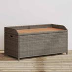 vidaXL Opbergbank 100x50x52 cm poly rattan en acaciahout, Verzenden, Nieuw, Rotan