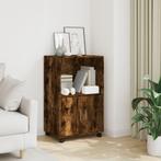 vidaXL Rolkast 55x40x91 cm bewerkt hout gerookt eikenkleurig, Verzenden, Nieuw, 50 tot 100 cm, Minder dan 100 cm