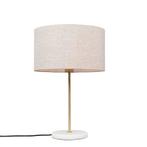 Tafellamp messing met grijze kap 35 cm - Kaso, Huis en Inrichting, Lampen | Tafellampen, Nieuw, Overige materialen, Modern, 50 tot 75 cm