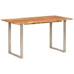 vidaXL Eettafel 140x70x76 cm massief acaciahout, Huis en Inrichting, Tafels | Eettafels, Verzenden, Nieuw