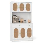 LIVSK Keukenkast 180 cm Hoog - Vlechtwerkdeuren - Verstelbar, Verzenden, Nieuw