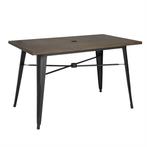 aluminium outdoor tafel   | donker houtdessin | 120x76x76cm, Verzenden, Nieuw in verpakking