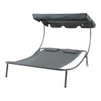 casa.pro Ligbed Avigliano tweepersoons 200x173x146 cm antrac, Tuin en Terras, Verzenden, Nieuw