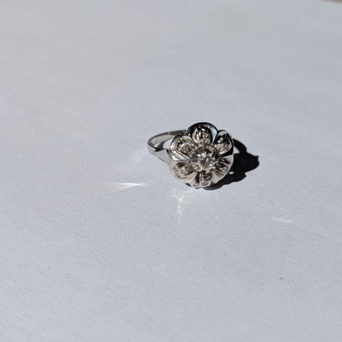 Ring - 18 karaat Witgoud - 0.06ct. tw. Diamant (Natuurlijk), Sieraden, Tassen en Uiterlijk, Ringen