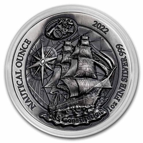 Rwanda Nautical USS Constitution 1 oz 2022 Ultra High Reliëf, Postzegels en Munten, Munten | Afrika, Losse munt, Zilver, Overige landen