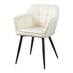 Eetkamerstoel Birmingham kuipstoel 81x57x53 cm beige en zwar, Huis en Inrichting, Stoelen, Verzenden, Nieuw