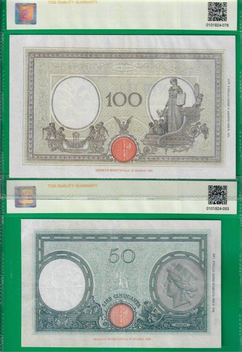 Italië. - 50 lire 31/3/1943 and 100 lire 9/12/1942 - Pick, Postzegels en Munten, Munten | Nederland
