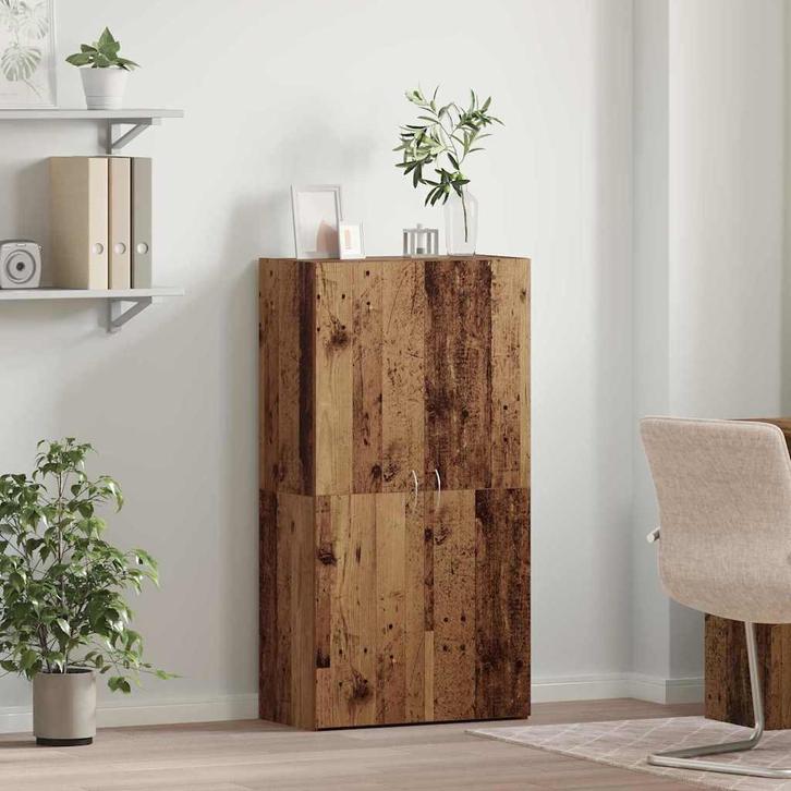 vidaXL Kantoor kast met plank Oud hout 60 x 32 x 115 cm, Huis en Inrichting, Kasten | Roldeurkasten en Archiefkasten, Nieuw, Verzenden