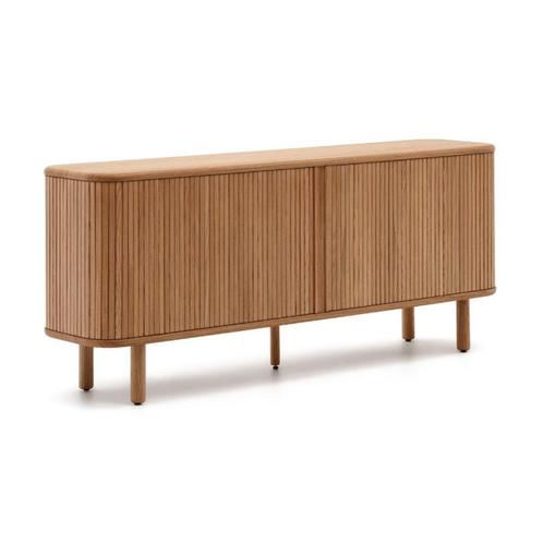 *WOONWINKEL* Kave Home Mailen Houten Dressoir Met Latjes Sch, Huis en Inrichting, Kasten | Dressoirs, Nieuw, Verzenden