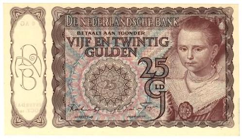 Bankbiljet 25 gulden 1943  I Prinsesje Prachtig, Postzegels en Munten, Bankbiljetten | Nederland, Verzenden