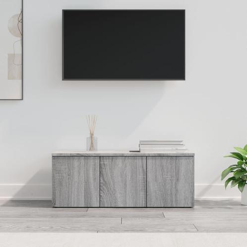 vidaXL Tv-meubel 80x34x30 cm bewerkt hout grijs sonoma, Huis en Inrichting, Kasten | Televisiemeubels, 25 tot 50 cm, Nieuw, Overige houtsoorten