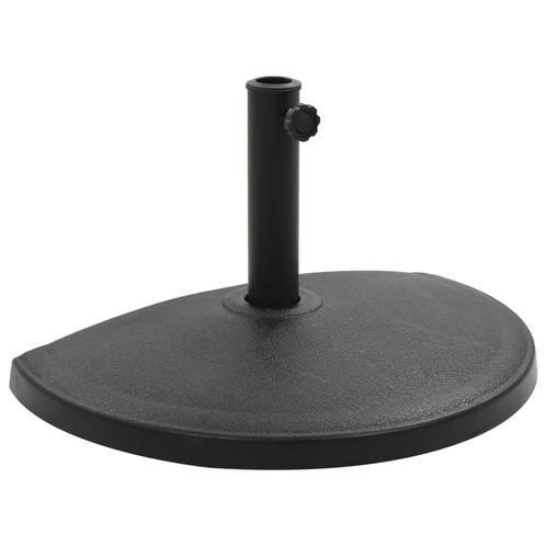 vidaXL Parasolvoet halfrond 15 kg polyresin zwart, Tuin en Terras, Parasols, Parasolvoet, Nieuw, Minder dan 1 meter, Verzenden