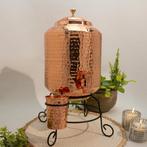 Puur koperen watertank ± 11 liter met standaard en 1 beker, Nieuw