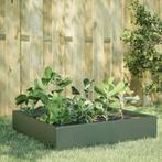 vidaXL Plantenbak verhoogd 100x100x33,5 cm staal olijfgroen, Verzenden, Nieuw, Metaal