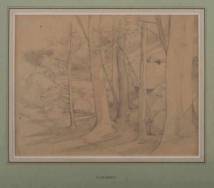 Gustave Courbet (1819-1877) et atelier - Forêt, Antiek en Kunst, Kunst | Schilderijen | Klassiek