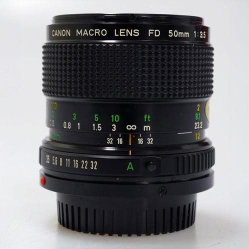 Canon Macro FD 50mm f/3.5 objectief - Tweedehands, Audio, Tv en Foto, Fotografie | Lenzen en Objectieven, Macrolens, Gebruikt