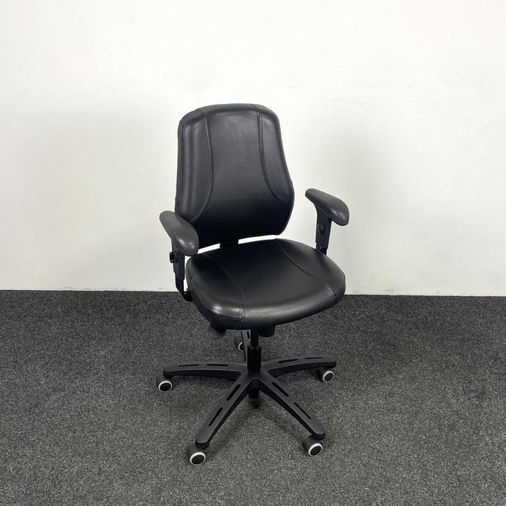 Bureaustoel Verksam - Zwart PU Leder, Huis en Inrichting, Bureaustoelen, Bureaustoel, Zwart, Gebruikt, Ergonomisch, Ophalen of Verzenden