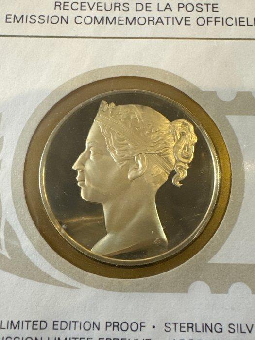 Wereld. Silver medal Briefmarke der Cayman Islands,, Postzegels en Munten, Munten | Europa | Niet-Euromunten