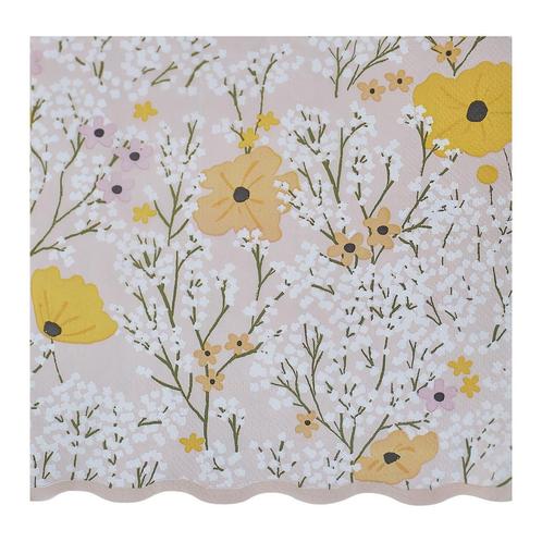 Bloemen Servetten 16st, Hobby en Vrije tijd, Feestartikelen, Nieuw, Verzenden