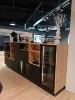 Nolte Showroom Kastenwand – Plus Zwart / Wildeiken Rustiek, Nieuw, Zwart, 100 tot 150 cm