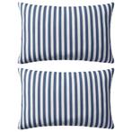 vidaXL Buitenkussens 60x40 cm gestreept marineblauw 2 st, Huis en Inrichting, Woonaccessoires | Kussens, Verzenden, Nieuw, Blauw