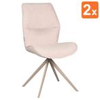 Stoelen | CARO |  Bouclé/Metaal | Naturel | Poederroze Poten, Verzenden, Nieuw in verpakking