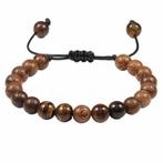 Fako Bijoux® - Armband - Sandelhout & Tijgeroog - 8mm -, Nieuw, Verzenden