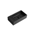 Fontein Ora 41x22x10cm mat zwart inclusief afvoerplug links, Verzenden, Nieuw