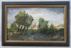 Th. de Bock (XIX-XX) - Ruig landschap met dorpje