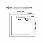 Fusion Douchebak Vierkant Inbouw 90X90X4 Cm, Ophalen of Verzenden, Nieuw