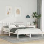 vidaXL Bedframe met hoofdeinde Wit 160 x 200 cm Massief, Huis en Inrichting, Slaapkamer | Bedden, Verzenden, Nieuw, Wit, Hout