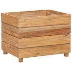 Plantenbak verhoogd 50x40x38 cm gerecycled teakhout en staal, Huis en Inrichting, Verzenden, Nieuw