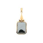 Gouden hanger met hematiet (vintage gouden hanger, vintage), Ophalen of Verzenden, Gebruikt, Goud, Overige merken