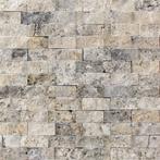 Natuursteen Slate mozaiek matten gekapt travertin 30x30 brui, Doe-het-zelf en Verbouw, Verzenden, Nieuw