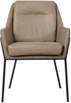 Taupe leren industriële design eetkamerstoel - Granada leer, Overige kleuren, Nieuw, Leer, Ophalen of Verzenden