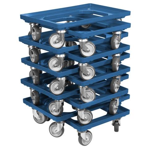 Dolly 60x40x15 Blauw met 4 rubberen zwenkwielen, Nieuw - Set, Zakelijke goederen, Kantoor en Winkelinrichting | Magazijn, Stelling en Opslag