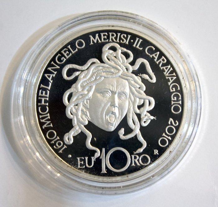 Italië. 10 Euro 2010 Caravaggio Proof (Zonder, Postzegels en Munten, Munten | Europa | Euromunten