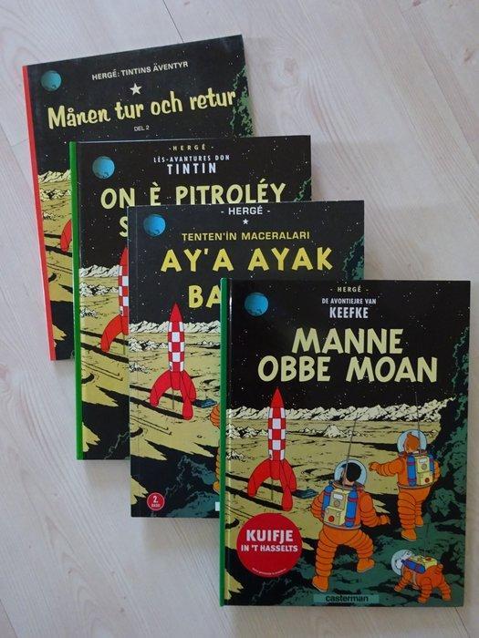 Tintin - 4 Mannen op de Maan in het Hasselts, Turks, Zweeds, Boeken, Stripboeken