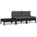 Loungeset Grenenhout Zwart | Retourdeal | 35% Korting, Tuin en Terras, 2 zitplaatsen, Nieuw, Ophalen of Verzenden, Loungeset