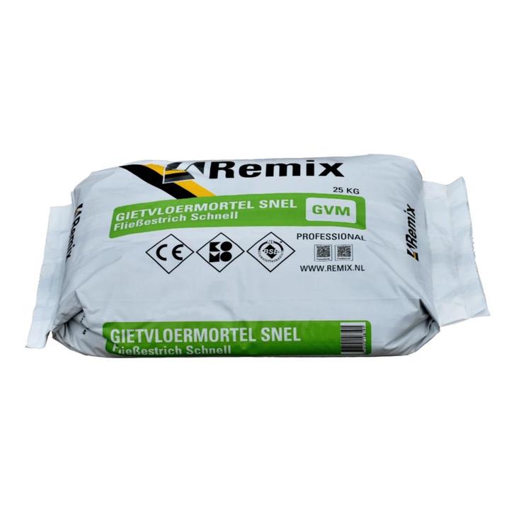 Remix Gietvloermortel Snel 25kg | Gietdekvloermortel, Doe-het-zelf en Verbouw, Verwarming en Radiatoren, Nieuw, Verzenden
