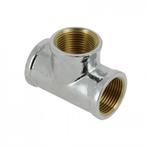 BONFIX Draad messing T-stuk 3/4 bi.dr. verchroomd, Ophalen of Verzenden, Nieuw
