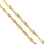 Gouden gedraaide gourmetschakel ketting | 50 cm | Midas, Ophalen of Verzenden, Gebruikt, Overige kleuren, Goud