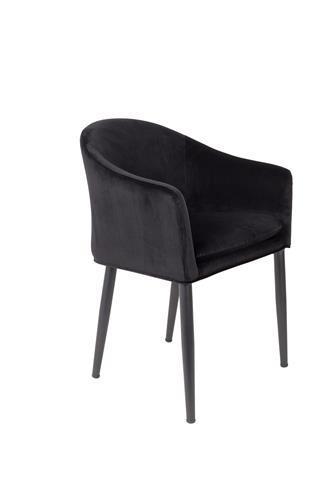 Eetkamerstoel - Bram - Zwart - Fluweel - House of Rebels, Huis en Inrichting, Stoelen, Verzenden
