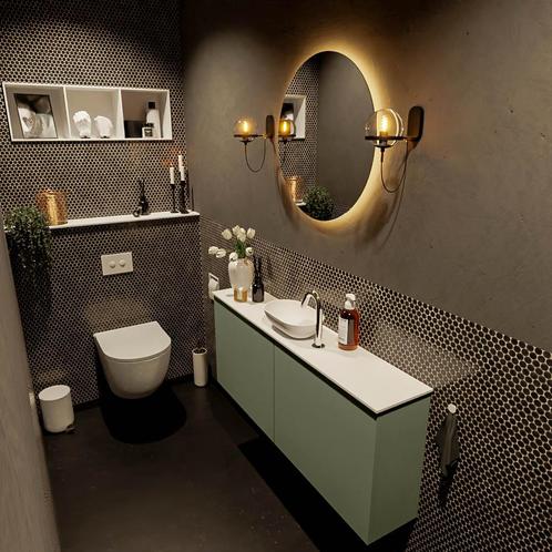 MONDIAZ FOWY toiletmeubel 120cm kleur army. Waskom positie, Doe-het-zelf en Verbouw, Sanitair, Bad, Nieuw, Ophalen of Verzenden