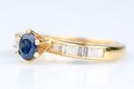 Ring - 18 karaat Geel goud - 0.95ct. tw. Saffier - Diamant, Sieraden, Tassen en Uiterlijk, Ringen, Nieuw