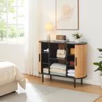 Commode Tvedestrand dressoir 100x40x80 cm zwart en naturel [, Huis en Inrichting, Kasten | Dressoirs, Verzenden, Nieuw