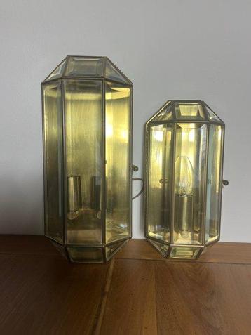 Wandlamp (2) - Glas, Koper beschikbaar voor biedingen